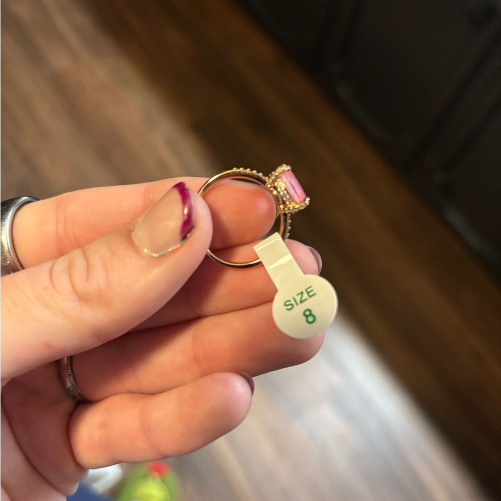 Rose Gold Pink Smithsonite Quartz Ring